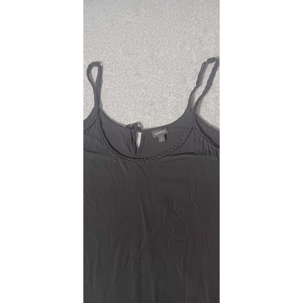 Torrid Challis Braided Strap Swing Cami 2 Black Whimsigoth Grunge Boho Festival - Picture 3 of 10